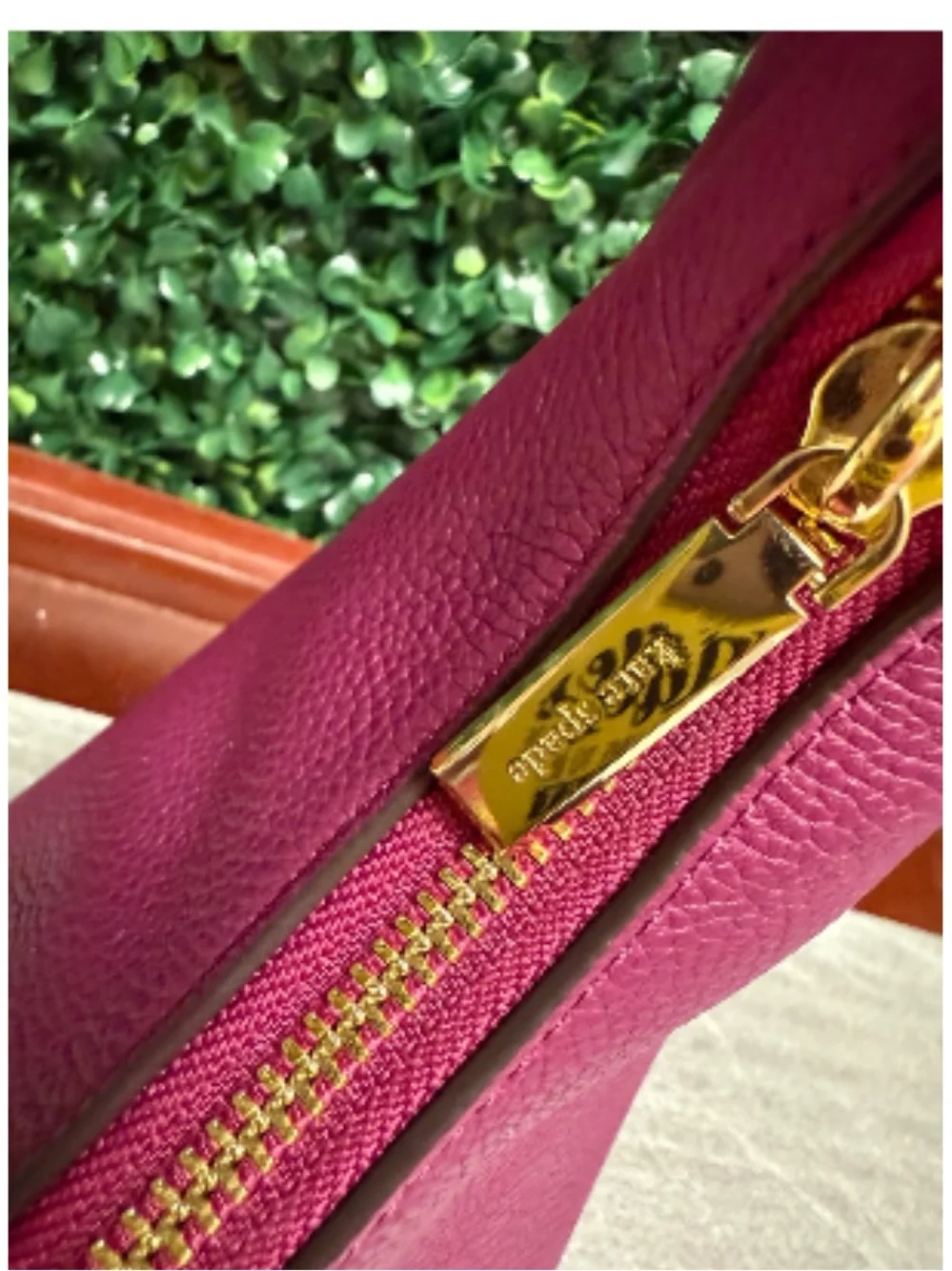 Kate Spade NWOT Kayla large Crescent hobo pebble leather Bag in Dark Raspberry